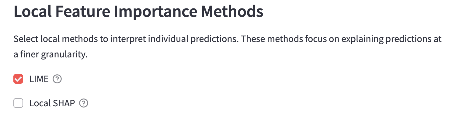 Local feature importance