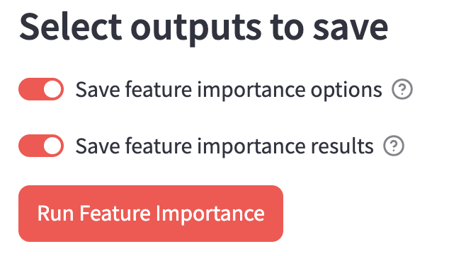 Select outputs to save